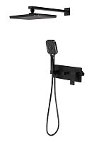 Душевая система SF502216GG-01 с тропическим душем, встраиваемая Рэйн/Rain оружейная сталь FLISSEN