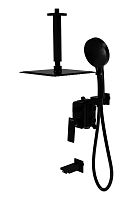 Душевая система SF603088-2BL-01 с тропическим душем, встраиваемая Рэйн/Rain черный матовый FLISSEN